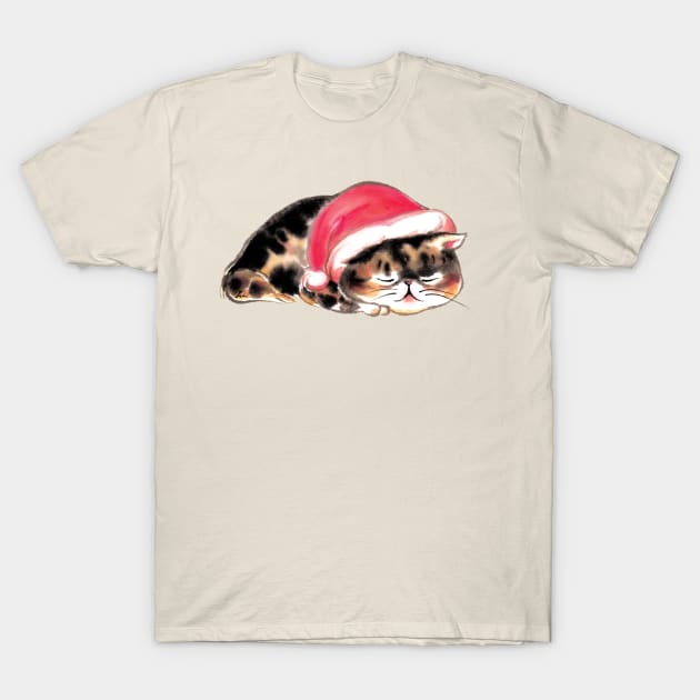 Xmas sleeping cat T-Shirt by juliewu